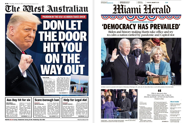 Here's How Newspapers Around The World Reacted To Joe Biden's Inauguration